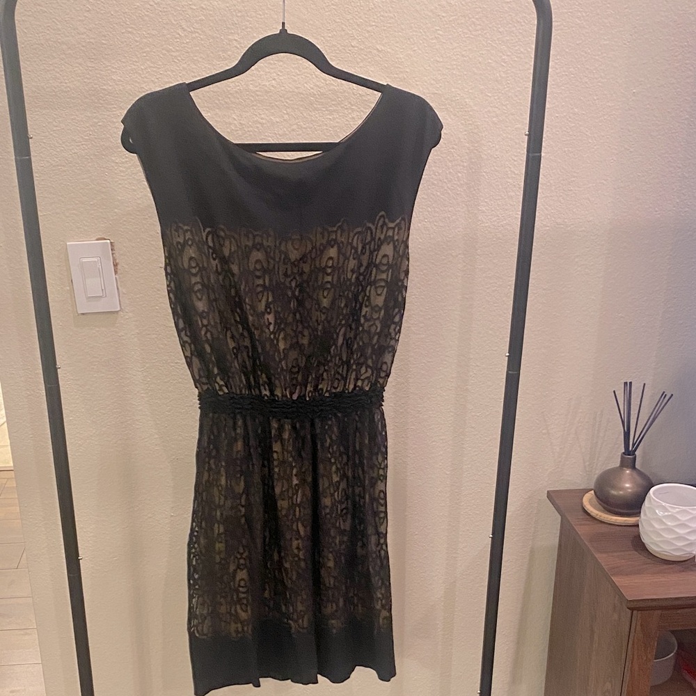 Studio M Black and Tan Lace Dress